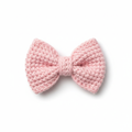 Handmade crochet bow in soft pink color